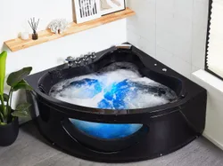Угловая ванна Whirlpool Black Tocoa 1460 x 1460 мм Ванна со светодиодной подсветкой Ванна угловая для дома