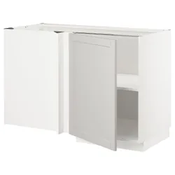 IKEA METOD(094.587.54) кутова тумба з полицею, білий / Lerhyttan світло-сірий