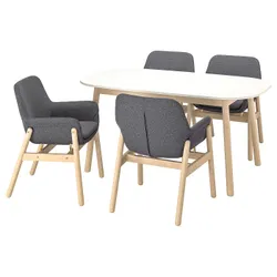 IKEA VEDBO / VEDBO(093.068.93) стол и 4 стула, белый / береза