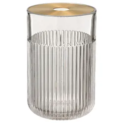 IKEA GRADVIS (405.029.19) ваза с металлической вставкой, прозрачное стекло / золотой цвет