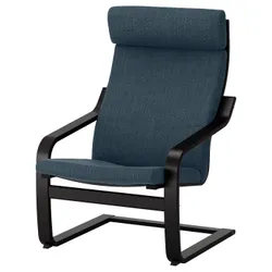 IKEA POÄNG(491.978.11) Крісло, чорно-коричневий / Хіларед темно-синій