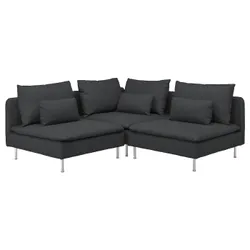 IKEA SÖDERHAMN (594.495.83) 3-местный угловой диван, Фридтуна темно-серая