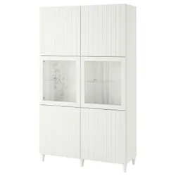 IKEA BESTÅ(393.849.50) книжный шкаф / стеклянная дверь, белый Суттервикен / Синдвик белый прозрачное стекло