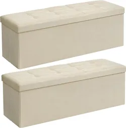 SONGMICS Табурет, набір з 2 предметів, 110 x 38 x 38 см, бежевий LSF429W02
