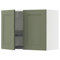 IKEA METOD(495.175.15) Настенный шкаф с капельницей/2 дверями, Biały/Axstad Greya -green