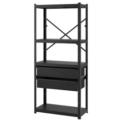 IKEA BROR(994.950.97) книжный шкаф с ящиками/полками, черный