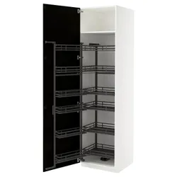 IKEA METOD(295.791.42) Високий шафа з висувною коморою, Biały/Bodbyn Black