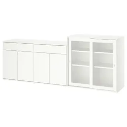 IKEA VIHALS(295.212.07) полиця/скляні двері, біле/прозоре скло