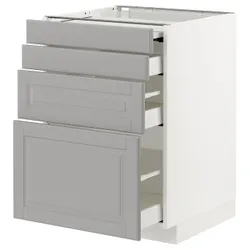 IKEA METOD / MAXIMERA(694.334.16) шафа з висувною стільницею / 3 шухляди, білий / Bodbyn сірий