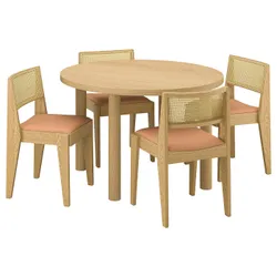 IKEA STOCKHOLM 2025 / STOCKHOLM 2025(095.800.09) Стол и 4 стула, Okl Oak/Rattan Oak
