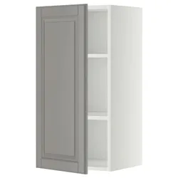 IKEA METOD(394.674.98) навесной шкаф с полками, белый / Бодбин серый