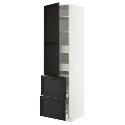 IKEA METOD / MAXIMERA (793.533.48) w sz z pół / 4 szu / drz / 2 fr, білий/забарвлений лерхітановим чорним