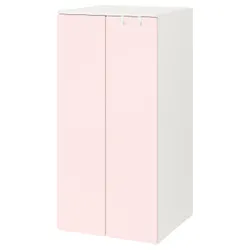 IKEA SMÅSTAD / PLATSA(094.301.33) гардероб, білий/блідо-рожевий