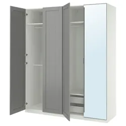 IKEA PAX / KAMMARTORP/GULLABERG(895.725.81) Комбинация гардероба, Белый/зеркальный серый