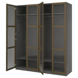 IKEA PAX / TONSTAD(195.493.63) Комбинация гардероба, Темно -серого коричневого/виновикового шпона из дубового стекла