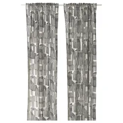 IKEA TEMPELFLY(906.078.67) Занавес, 2 шт., белый/черный/на пленку