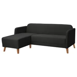IKEA LINANÄS(905.122.42) 3-місний диван, z szezlongiem / Vissle темно-сірий