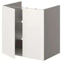 IKEA ENHET(293.224.15) умывальник с пол/дверью, серый / белый
