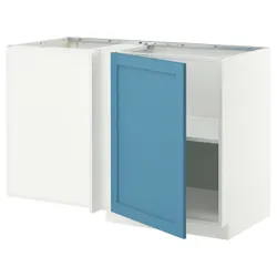 IKEA METOD(096.011.58) Угловой шкаф с полкой, Biały/Lerhyttan Blue