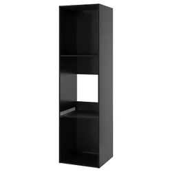 IKEA METOD(705.916.88) Высокий шкаф для холодильника/плиты, черный серый