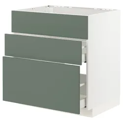 IKEA METOD / MAXIMERA(293.356.20) стояча шафа / витяжка з ящиками, білий/Бодарп сіро-зелений