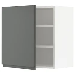 IKEA METOD(294.628.87) навесной шкаф с полками, белый/Воксторп темно-серый