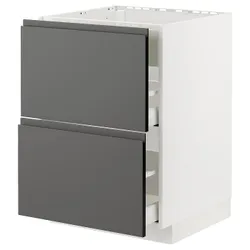 IKEA METOD / MAXIMERA(894.778.00) стоячий шкаф / вытяжка с ящиками, белый/Воксторп темно-серый