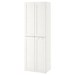 IKEA SMÅSTAD / PLATSA (994.304.78) гардероб, белый белый каркас / с 2 платяными штангами