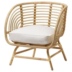 IKEA BUSKBO(792.990.16) Кресло, ротанг/Дюпвик белый
