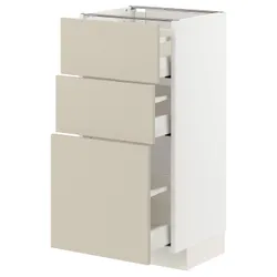 IKEA METOD / MAXIMERA (494.267.37) стоячий шкаф с 3 ящиками, белый / Хавсторп бежевый