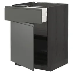 IKEA METOD / MAXIMERA(094.564.58) шкаф stj szu / дверь, черный/Воксторп темно-серый