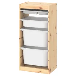 IKEA TROFAST(794.783.86) ящик/лоток для хранения kmb, сосна светлая морилка белая/серая