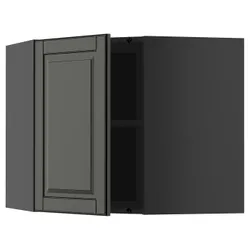 IKEA METOD(995.868.46) Угловой настенный шкаф с полками, Царношари/Бодбин Блэк