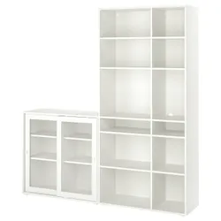 IKEA VIHALS(195.210.95) полиця/скляні двері, біле/прозоре скло