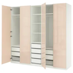 IKEA PAX / FARDAL(595.967.72) Комбінація гардеробу, білий/легкий -orange глос