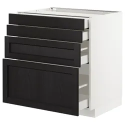 IKEA METOD / MAXIMERA(692.568.09) 4-дверный / 4-местный, белый / лерхиттан черная морилка
