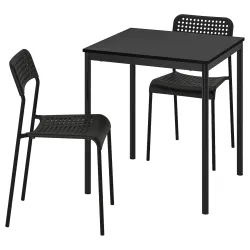 IKEA SANDSBERG / ADDE  Стол и 2 стула, черный / черный (194.291.91)