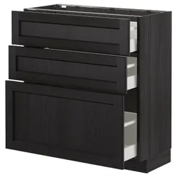 IKEA METOD / MAXIMERA (392.600.49) стоячий шкаф с 3 ящиками, черный / Lerhyttan черная морилка