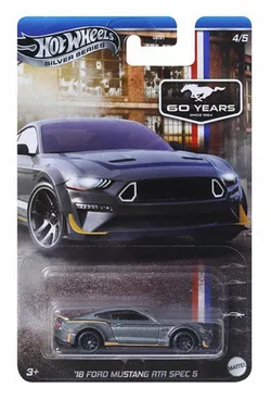 Серия Hot Wheels Silver, 60 лет Ford Mustang, 4/5 '18 Ford Mustang RTR Spe JBY53