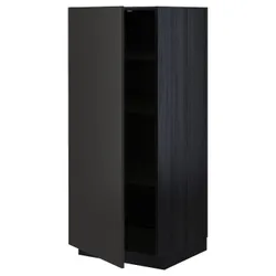 IKEA METOD(994.977.89) высокий шкаф/полки, черный/Nickebo матовый антрацит