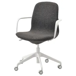 IKEA LÅNGFJÄLL(892.527.73) конференц-стул с подлокотником., Гуннаред темно-серый/белый