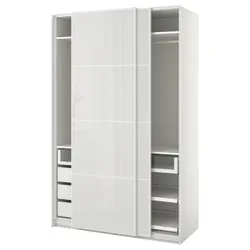 IKEA PAX / HOKKSUND(094.322.69) гардероб, білий/світло-сірий