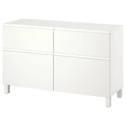 IKEA BESTÅ(394.402.44) комбинация полок с дверцами/ящиками, белый / Вестервикен / Stubbarp белый