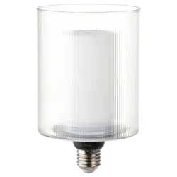 IKEA MOLNART(905.862.14) Светодиодная лампочка E27 150 Lumens, Стеклянный/полосатый цилиндр