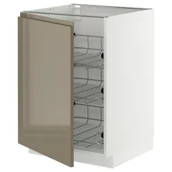 IKEA METOD(495.774.20) шкафы из корзины Druc, белый/voxtorp Gloss Dark -Brown