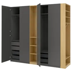 IKEA PAX / FORSAND(796.234.87) комбінований гардероб, темно-сірий темно-сірий/імітація дуба