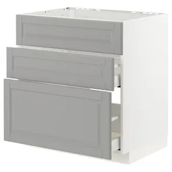 IKEA METOD / MAXIMERA(493.356.24) стояча шафа / витяжка з ящиками, білий/Bodbyn сірий