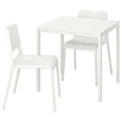 IKEA MELLTORP / TEODORES(392.969.01) стол и 2 стула, белый / белый