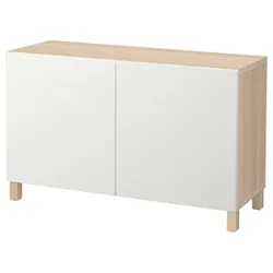 IKEA BESTÅ (792.099.97) сочетание с дверью, под беленый дуб / Лаксвикен / Stubbarp белый