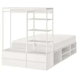 IKEA PLATSA(893.264.63) каркас кровати с 4 ящиками, белый / Фоннес